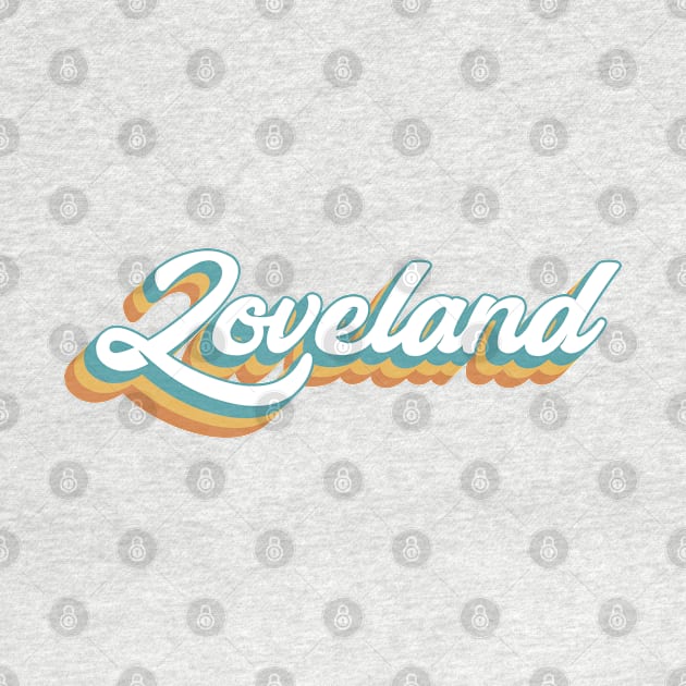 Loveland Colorado Ski Area Resort Retro Lettering by KlehmInTime